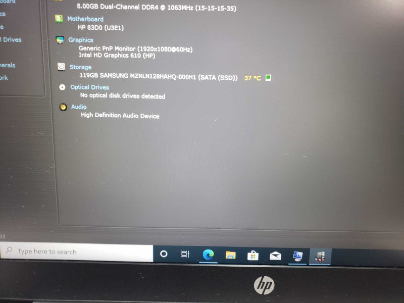 HP MT21 Mobile Thin client intel Celeron 3865U @ 1.8GHz / 8GB Ram / 128GB M.2