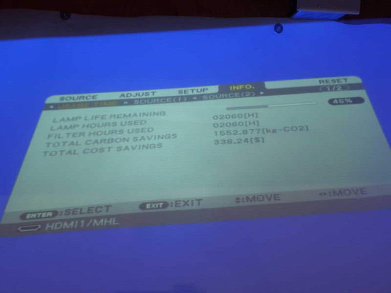 NEC NP-UM361X 3LCD Projector Ultra  3600 Lumens with mounting hardware &