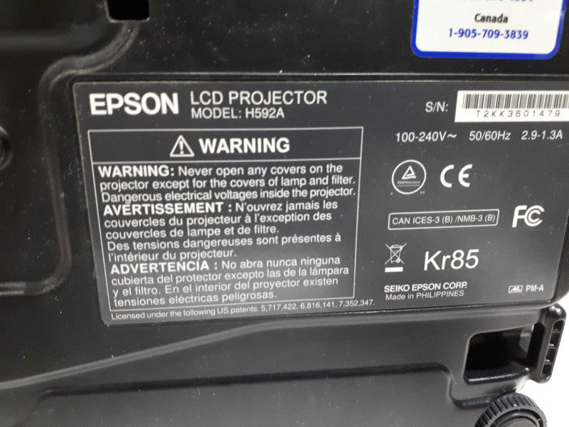 Epson VS220 3LCD Projector Portable 2700 Lumens H592A HD HDMI  &