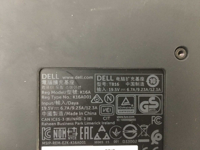 Dell Docking Station TB16 K16A Thunderbolt USB-C, NO POWER ADAPTER Q