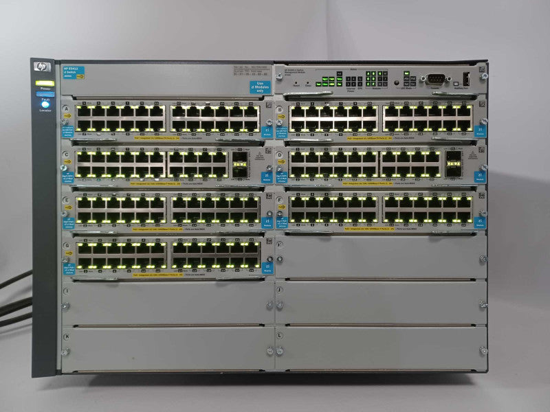 HP E5412 J9698A zl switch w/ 4x PSU, 2x J9478A, 2x J9536A, 3x J9534A Modules _