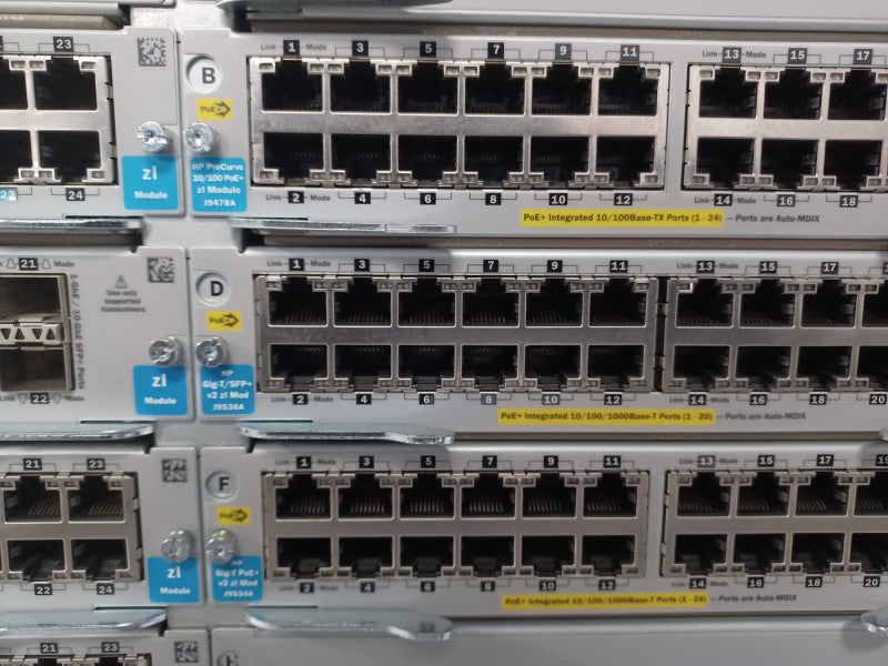 HP E5412 J9698A zl switch w/ 4x PSU, 2x J9478A, 2x J9536A, 3x J9534A Modules _