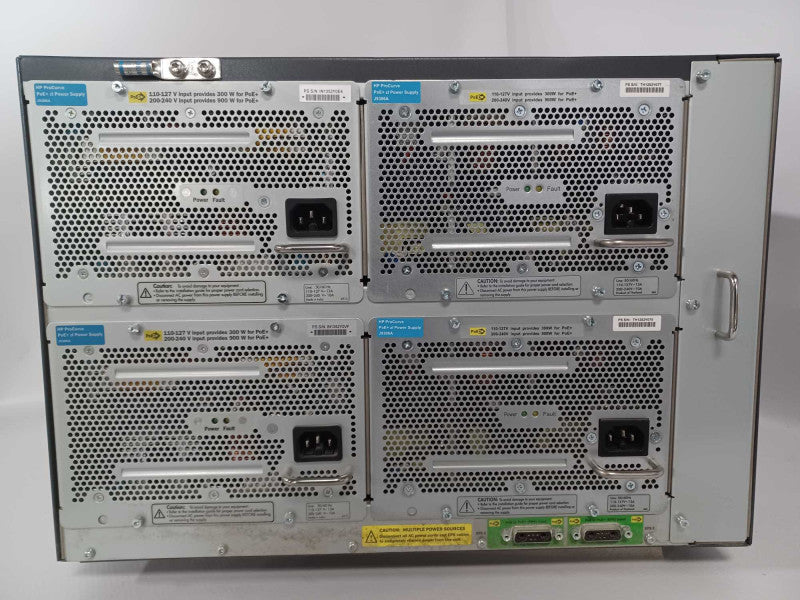HP E5412 J9698A zl switch w/ 4x PSU, 2x J9478A, 2x J9536A, 3x J9534A Modules _