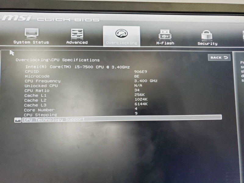 KIT MB MSI H110M Gaming + Intel Core i5-7500 @ 3.4GHz + 8GB DDR4 (
