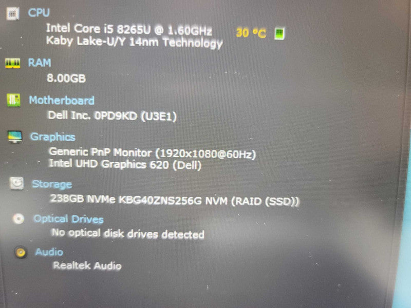Dell Latitude 5400 i5-8265U @ 1.6GHz, 8GB DDR4, 256GB SSD