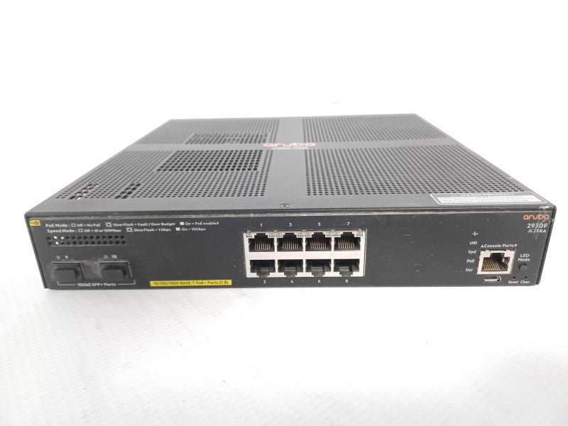 HP Aruba 2930F 8G PoE+ JL258A 8 Port 2x SFP+ Layer 3 Managed Switch _