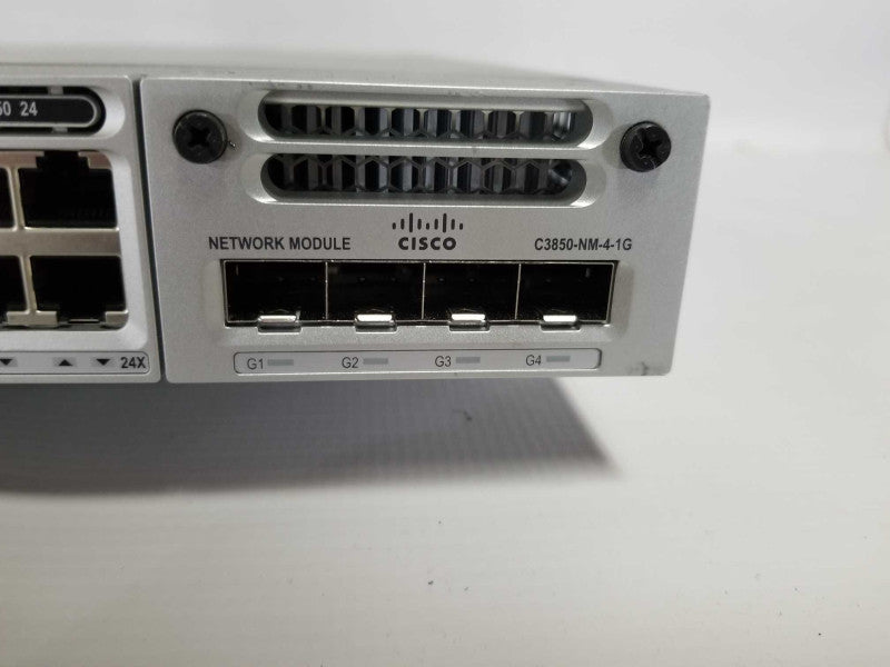 Cisco Catalyst 3850 24-port w/ Dual 350W PSU WS-C3850-24T-S - No Ears #