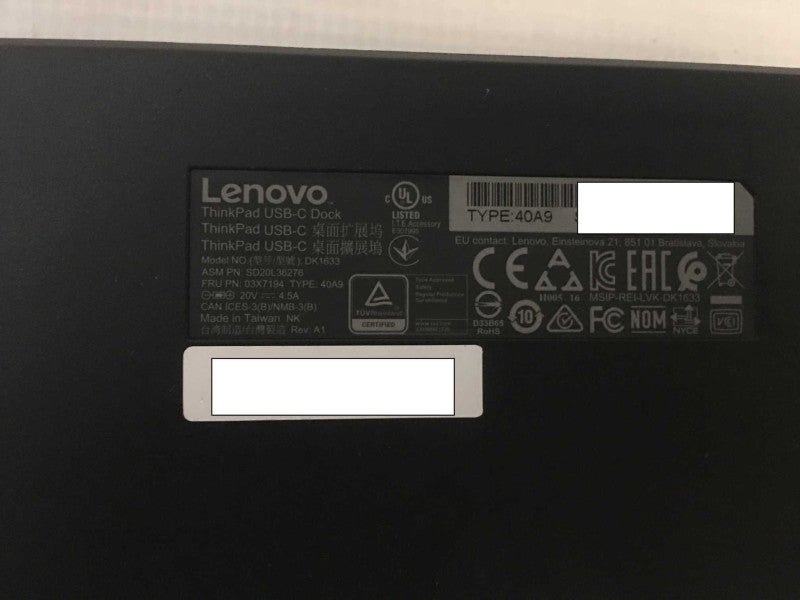 HP TPA-B01 Elite USB-C Docking Station, NO POWER ADAPTER Q