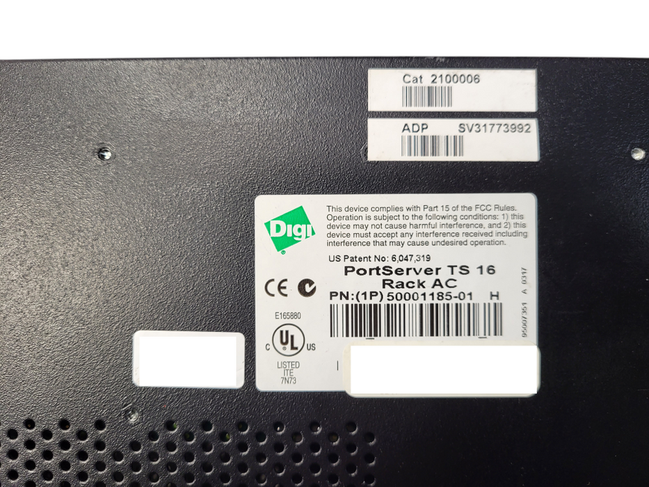Digi PortServer TS 16 16-Port Ethernet Terminal Server 50001185-01 $