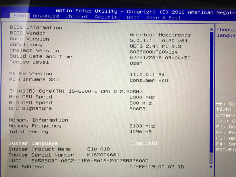 ELO ESY15i5 - 15\\" elo All-in-One Touch PC I5-6500TE 2.3GHz, 4GB RAM
