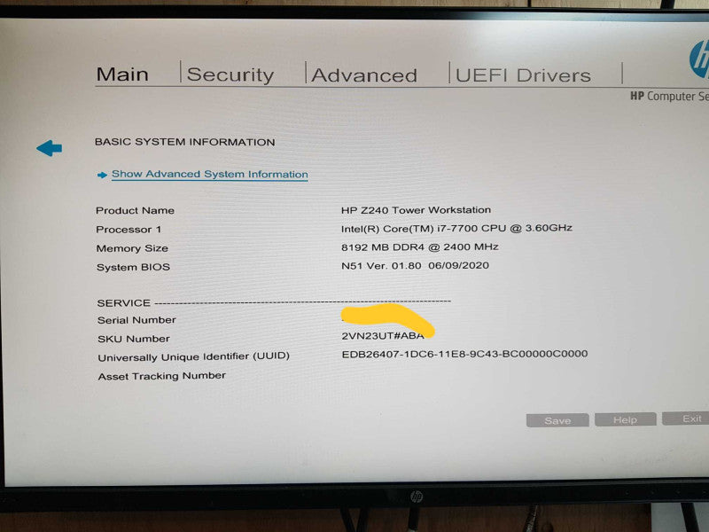 HP Z240 Tower Workstation - Intel i7-7700 @ 3.60 GHZ, 8GB DDR4
