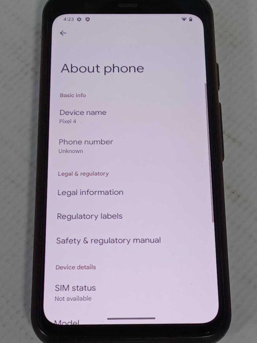 Google Pixel 4 64GB, Unlocked, Factory reset _