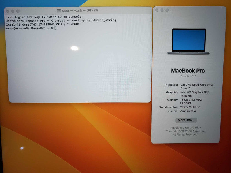 MacBook Pro 2017 15\\" Core i7-7820HQ @ 2.9GHz 16GB DDR3 500GB SSD R560 4GB [Read] (