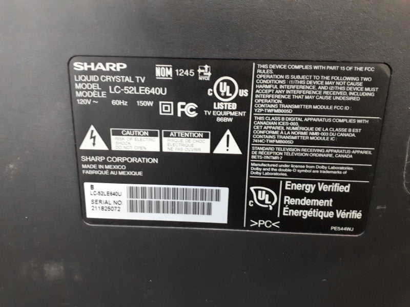 Sharp LC52LE640U 52\\" AQUOS LED TV &