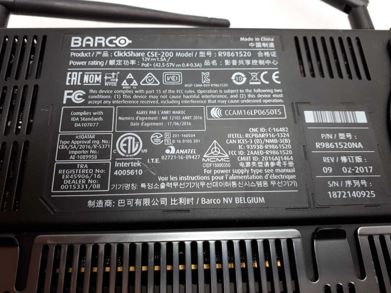 Barco R9861520NA Cse-200 ClickShare Wireless Presentation System  &