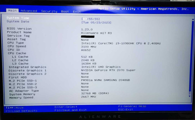 ALIENWARE M17 R3 17.3\\" UHD 4K I9-10980HK 2TB SSD 32GB  RTX 2070 Super