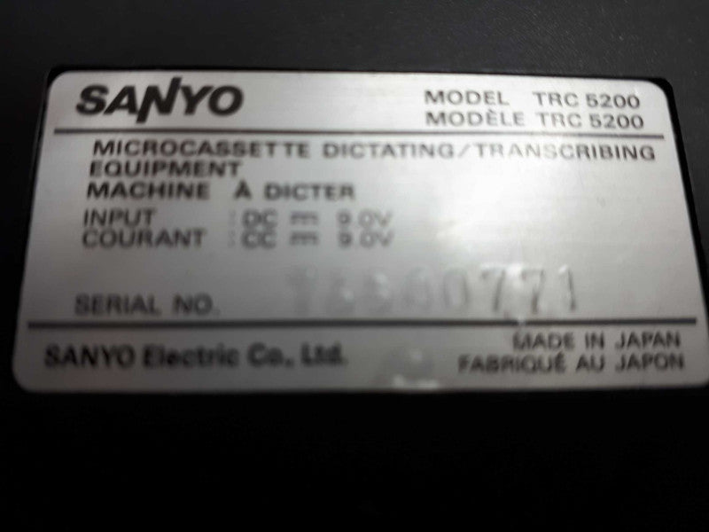 Sanyo TRC-5200 MicroCassette Voice Recorder Memo Transcriber &
