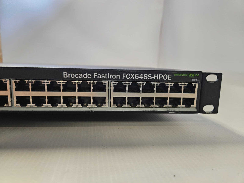 Brocade Fastiron FCX648S-HPOE 48 Ports Ethernet Switch *READ* )