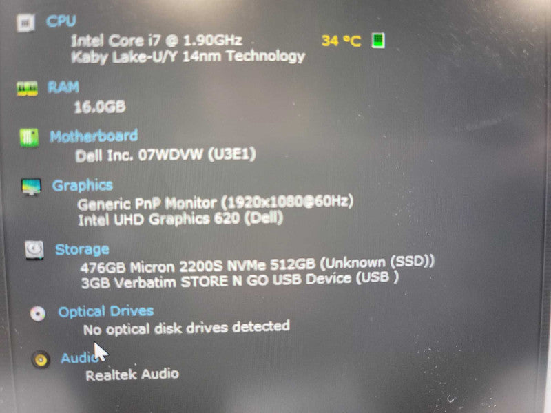 Dell Latitude 7400 i7-8665@ 1.90GHz, 16GB DDR4, 512GB SSD