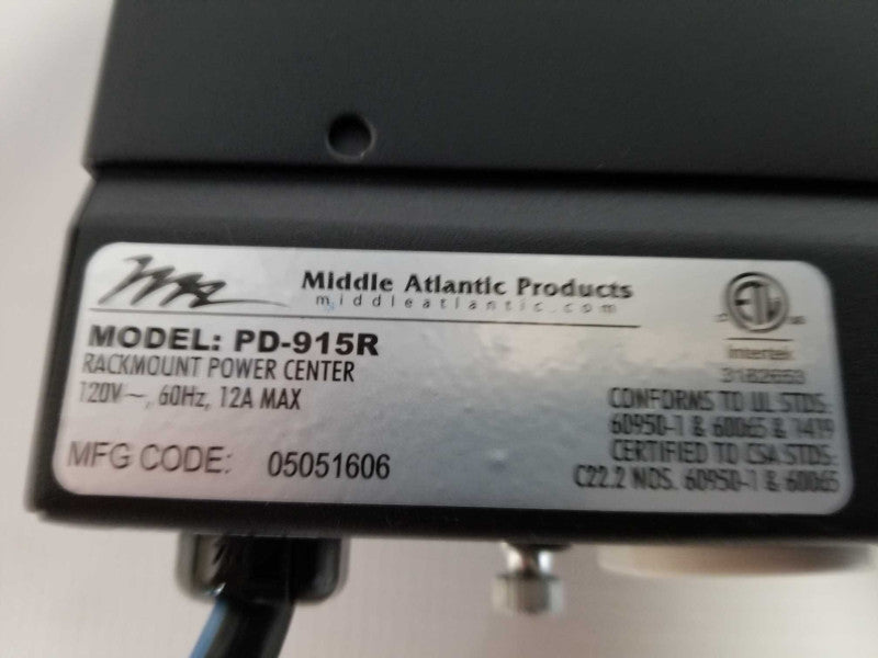Open-Box Middle Atlantic PD-915R Rackmount Power Center  #