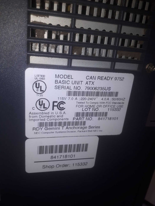 NEC ATX CAN READY 9752 part # 841718101