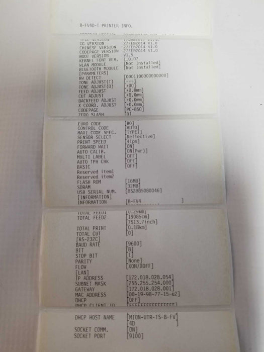 Toshiba direct thermal barcode printer B-FV4D-TS14-QM-R - READ #