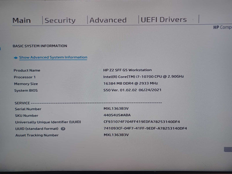 HP Z2 SFF G5 workstation, Core I7-10700 2.9GHz, 16GB DDR4, 512GB SSD Q_