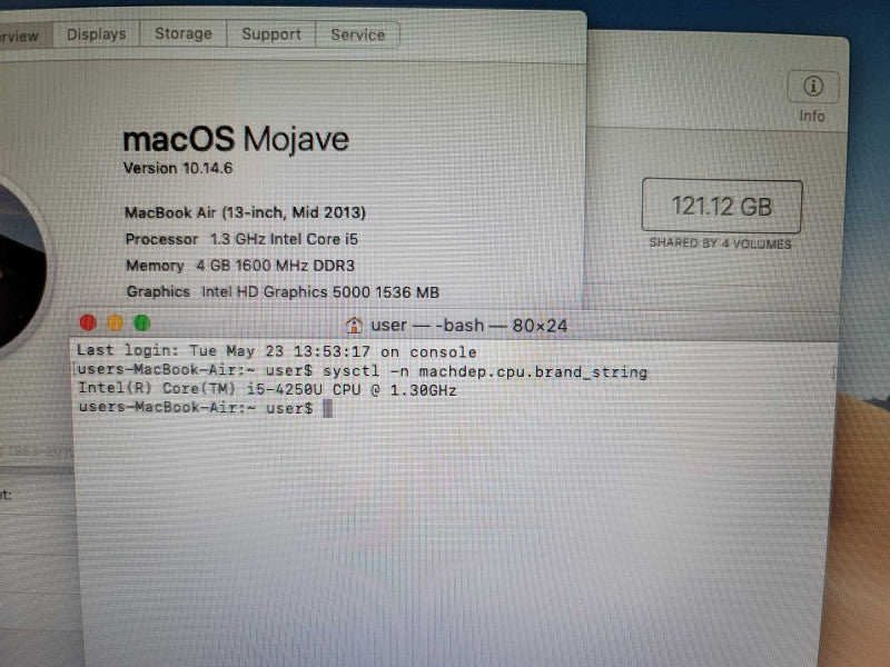 MacBook Air 2013 13\\" i5-4250, 4GB DDR3, 120GB SSD