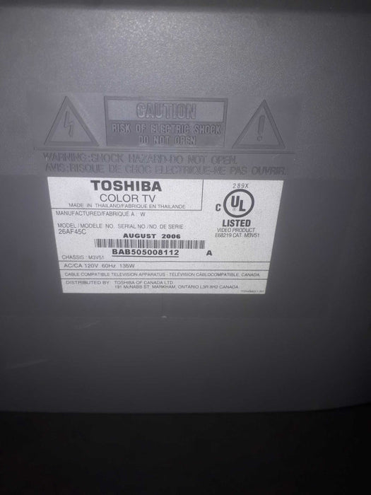 CRT TV TOSHIBA 26\\" WIDE SCREEN 26AF45C