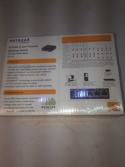 Netgear Prosafe 5-port Gigabit Desktop Switch new