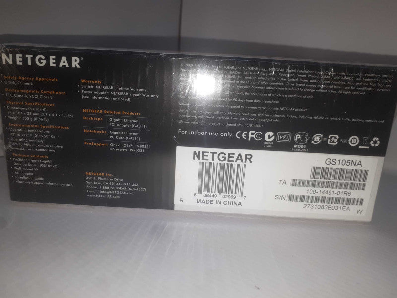 Netgear Prosafe 5-port Gigabit Desktop Switch new