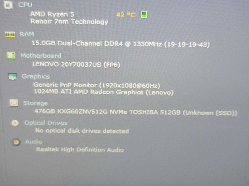 Lenovo ThinkPad E14 AMD Ryzen 5 5500U, 16GB DDR4, 512GB SSD **NO AC ADAPTER