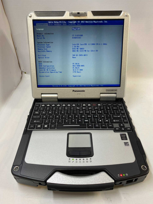 Panasonic TOUGHBOOK Japan Made CF-31 Low Hrs i5-5300U 8GB RAM 500GB HDD READ!