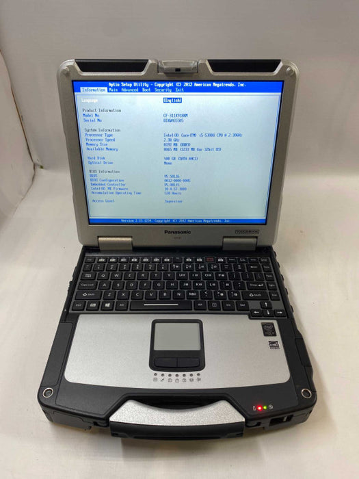 Panasonic TOUGHBOOK CF-31 Japan Made Low Hrs i5-5300U 8GB RAM 500GB HDD READ!