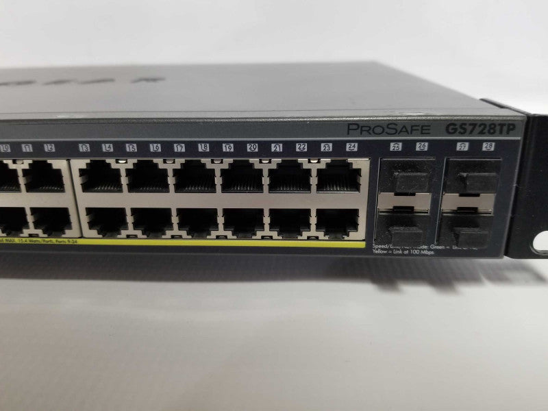 netgear ProSafe GS728TP 24x port gigabit smart switch PoE 4x SFP - Fact Reset #