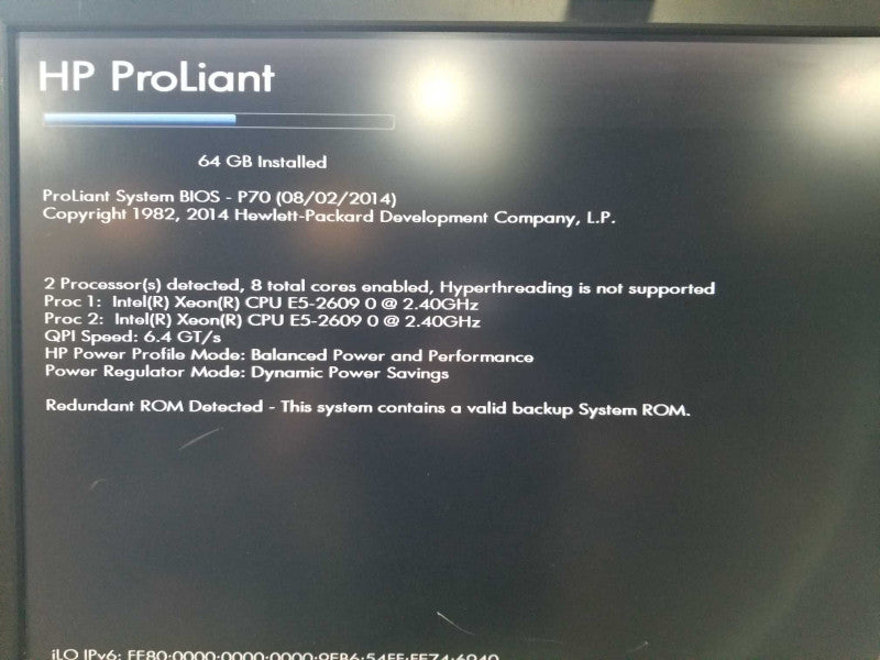 HP Proliant DL380p gen8 2x Xeon E5-2609 @ 2.40ghz / 64gb ram / 2x P420 raid #
