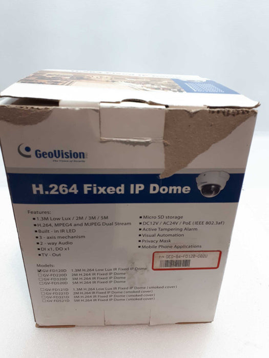 Geovision IR Indoor Mini Dome 1.3 Megapixel IP Camera GV-FD120D in box  &