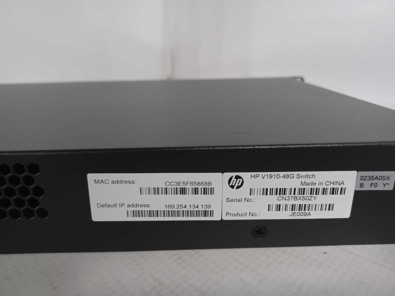 HP V1910-48G JE009A 48 PORT SMART MANAGED GIGABIT ETHERNET SWITCH _