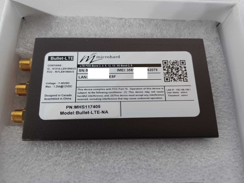 Microhard Bullet-LTE MHS117405 ETHERNET Serial Gateway, Bell Q_