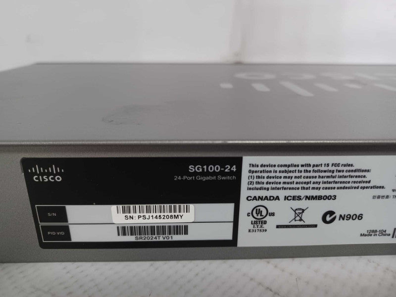 Cisco SG100-24 Port Gigabit Network Switch SR2024T V01 _