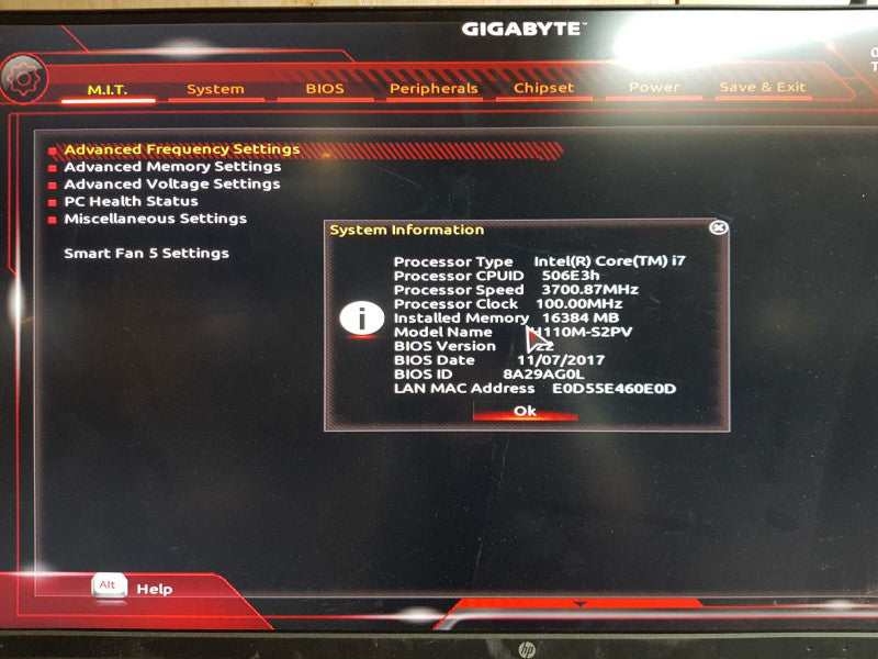 Gigabyte GA-H110M with i7-6700 @ 3.40 GHZ 16GB DDR4