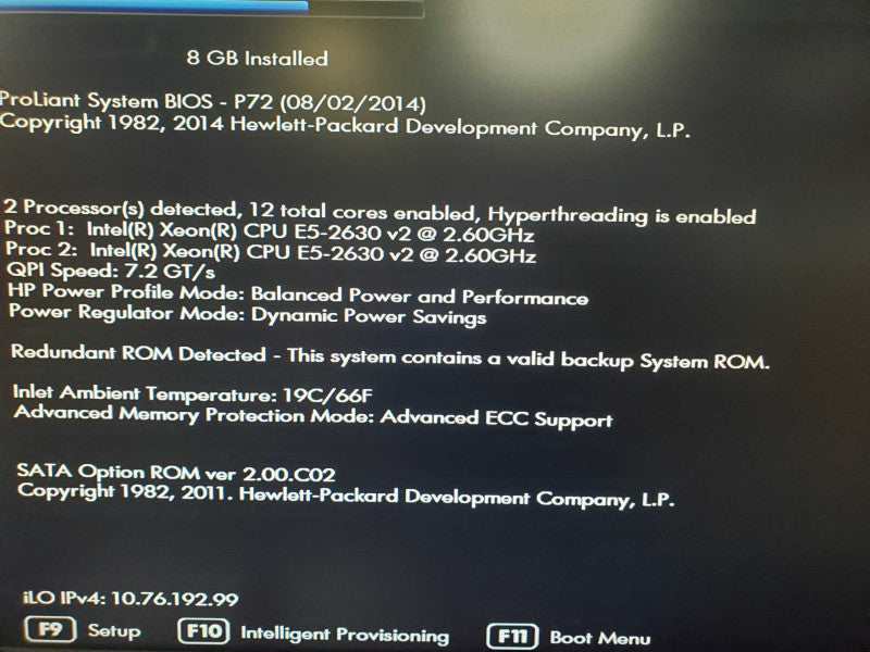 HP ProLiant ML350p Gen 8, 2x E5-2630 V2 2.6GHz 8GB DDR3 P420i RAID |