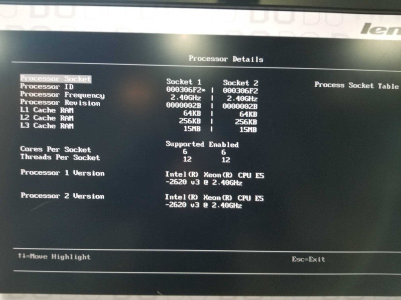 Lenovo system X 3550 M5 2x Xeon E5-2620 V3 @ 2.40ghz / 32gb ram / RAD #