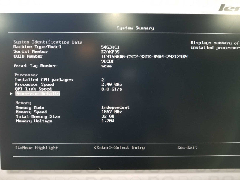 Lenovo system X 3550 M5 2x Xeon E5-2620 V3 @ 2.40ghz / 32gb ram / RAD #
