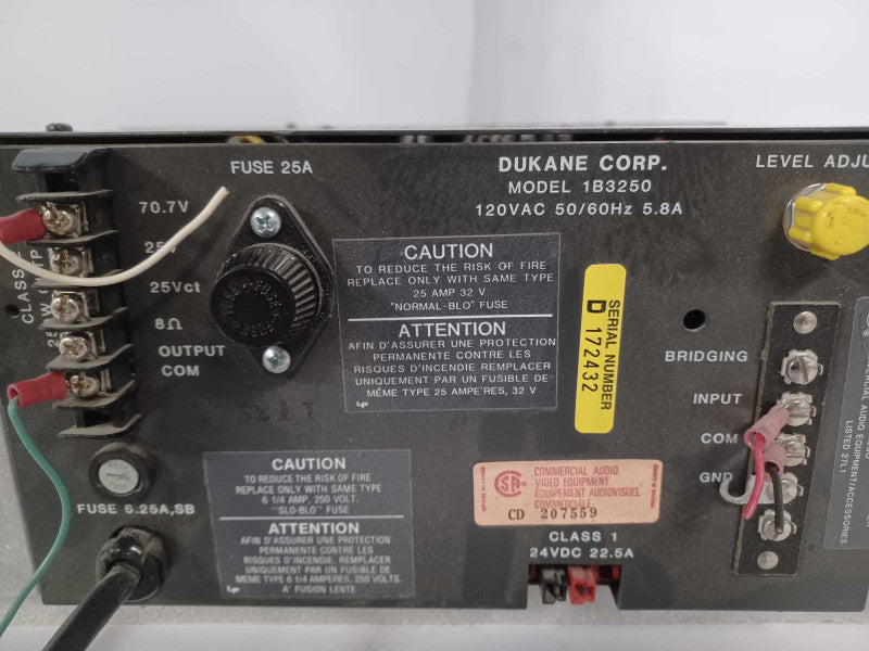 Dukane two-fifty PA amplifier 250 watt 1B3250, Read _