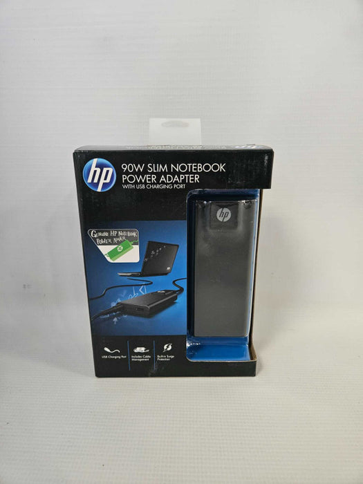 HP 90W Slim Notebook Power Adapter with USB Charging Port Q)