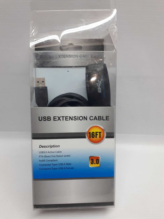 USB 3.0 Extension Extender Cable Cord USB A Male to Female 16FT  &