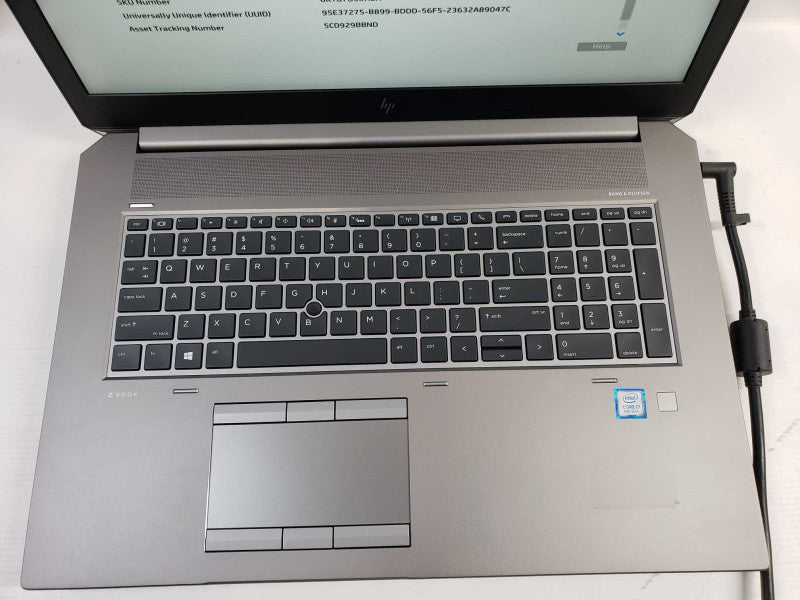 HP ZBook 17 G5 intel i7-8850H @ 2.60GHz / 320GB Ram / 512GB M.2/ No Battery