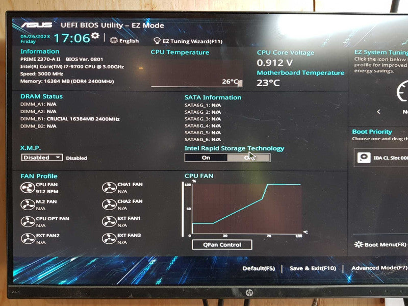 Asus Prime Z370-A - Intel i7-9700 @ 3.00 GHZ NO RAM