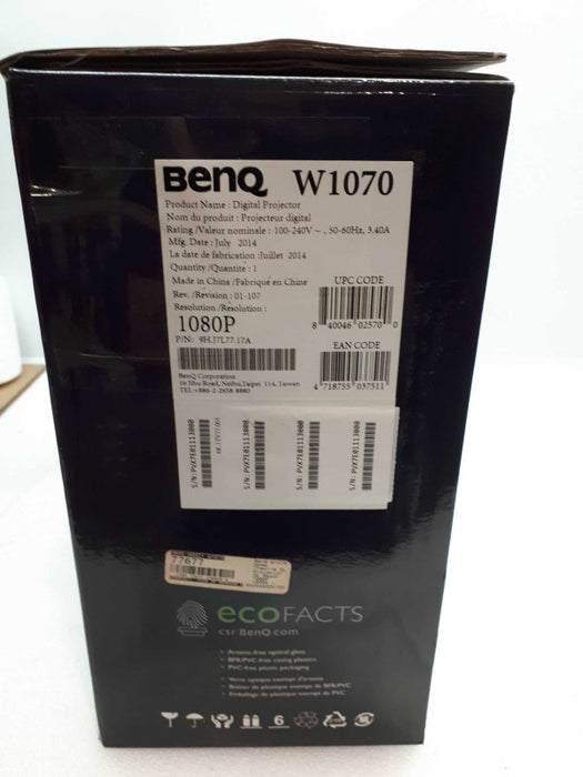 BenQ DLP HD 1080p Projector (W1070) - 3D Home Theater Projector new in Box &